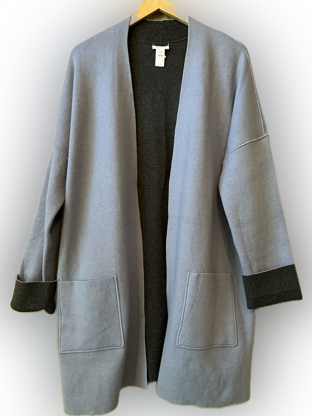 J. Jill felted cotton nylon poly material cardigan jacket reversible L autumn!!